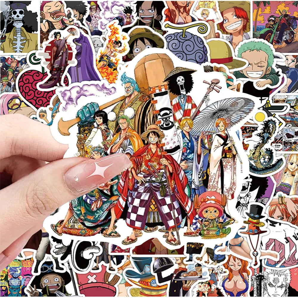 10/30/60PCS One Piece Anime Stickers Cool Cartoon Graffiti Decals Stationery Suitcase Water Bottle Car Classic Sticker for Kids