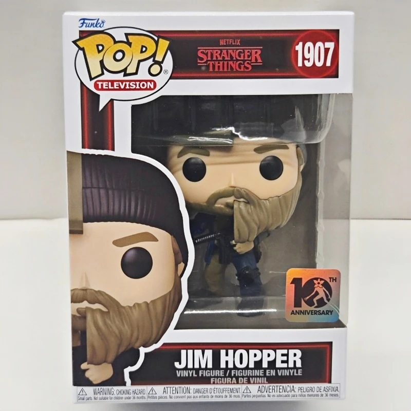 Funko Pop! Original Stranger Things Jim Hopper #1907 Split Face 10th Vinyl Figure Collectible Model Desktop Ornament Toy Gift