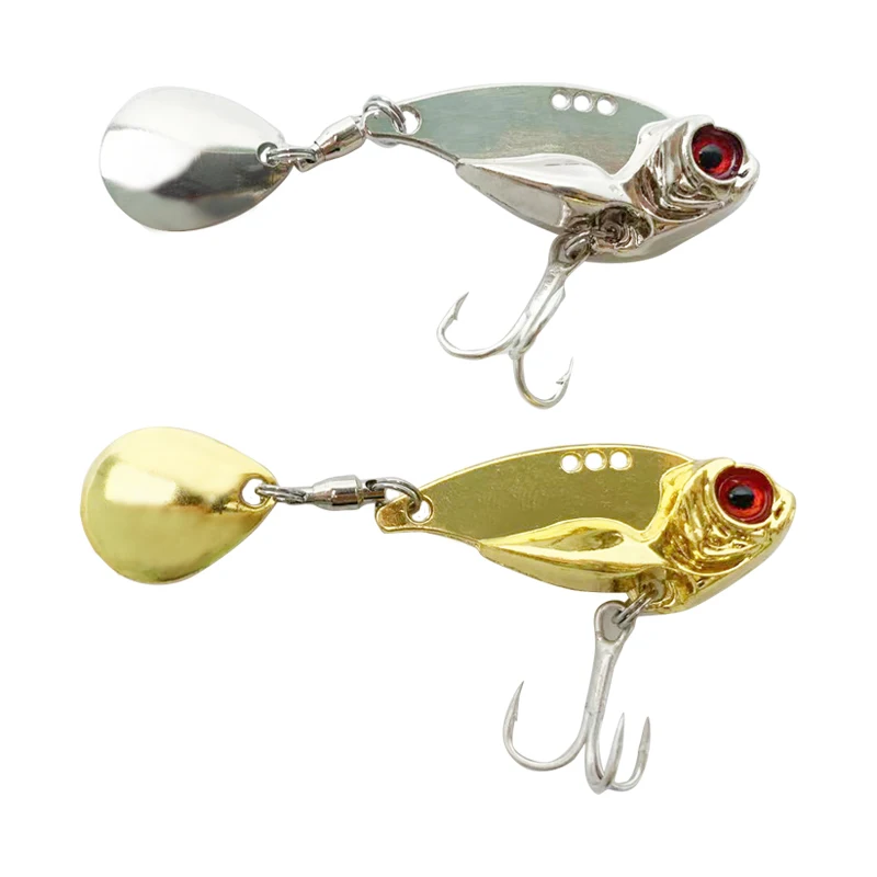 Spinner Fishing Lures Rotating Sequin Spoon Metal 10g 15g VIB Crankbaits Winter Fishing Hard Baits Tackle Pesca image 5