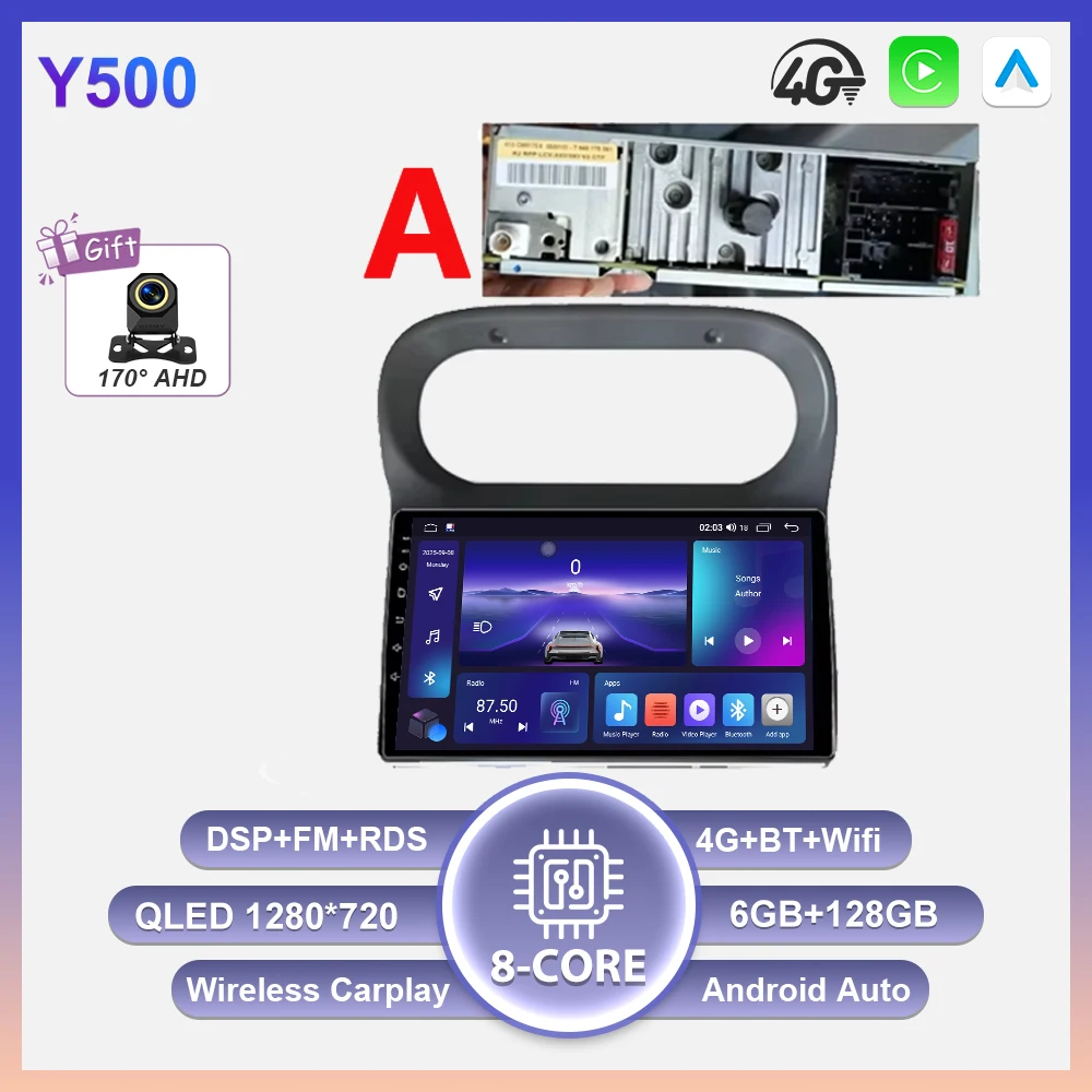 Android 16 Carplay Auto autoradio voor Renault Twingo 1 2005 - 2013 multimediaspeler autoradio Wifi BT scherm GPS navigatie