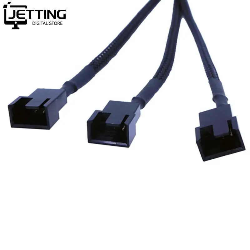 27cm Molex To 3 Way 3Pin/4Pin Fan Adapter for Computer Case Fan / CPU Fan / Mining Cooling Fans black