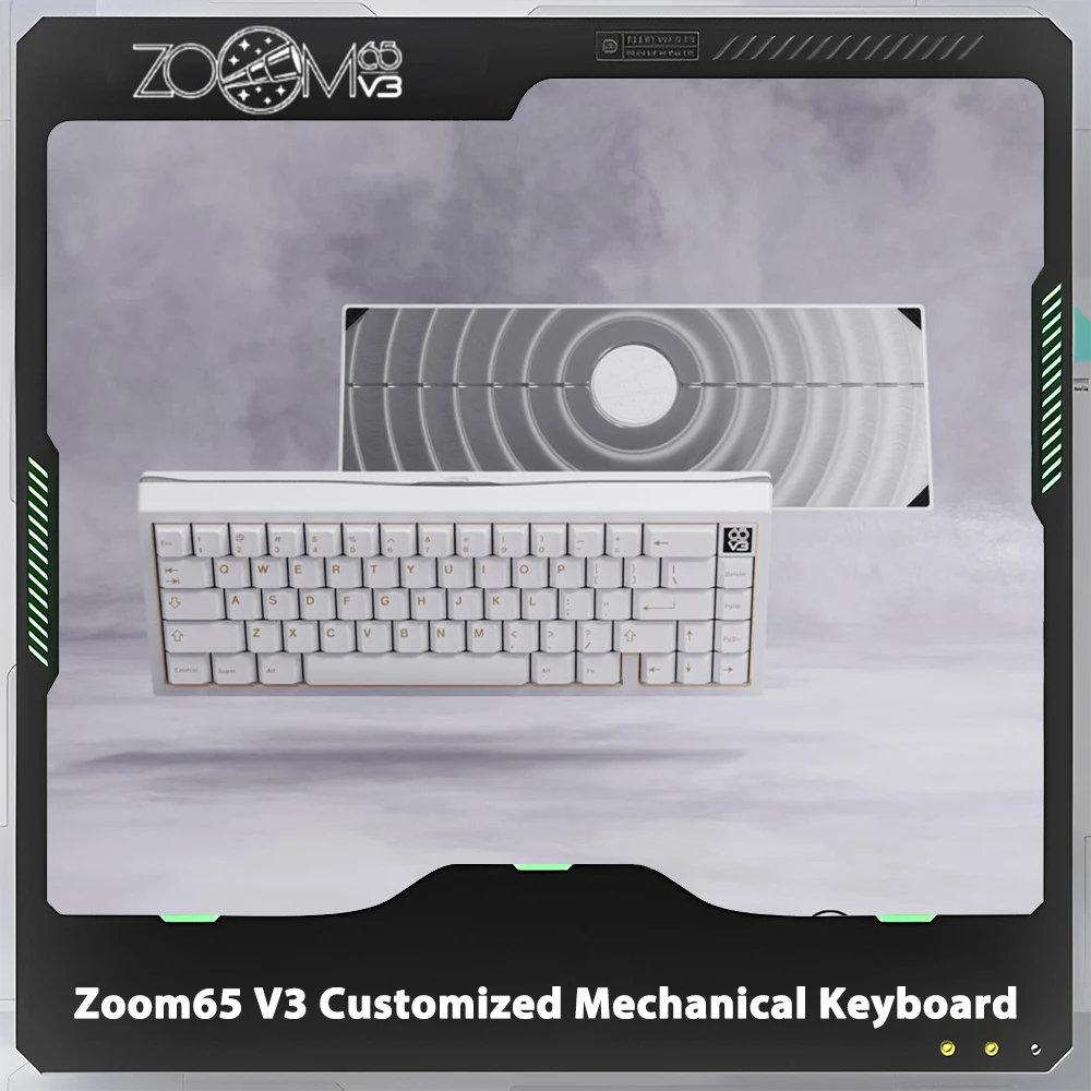 Zoom65 V3 Customized Mechanical Keyboard Kit Aluminium Alloy Custom Screen Three Mode Rgb Gaming Keyboard Pc Gamer Accessories