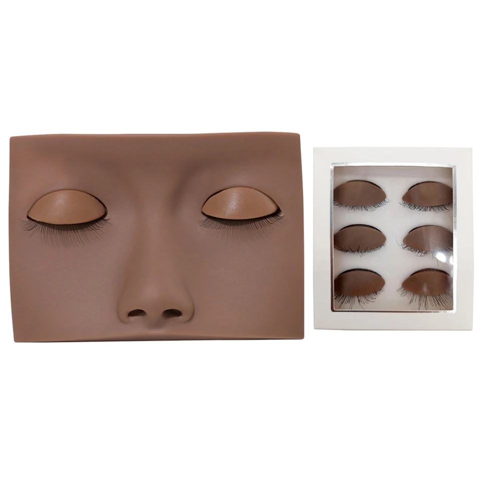 Training False Eyelash Practice Silicone Mannequin Model Head Lashes Cosmetic Doll Face Practicing Eyelash Extension Tools