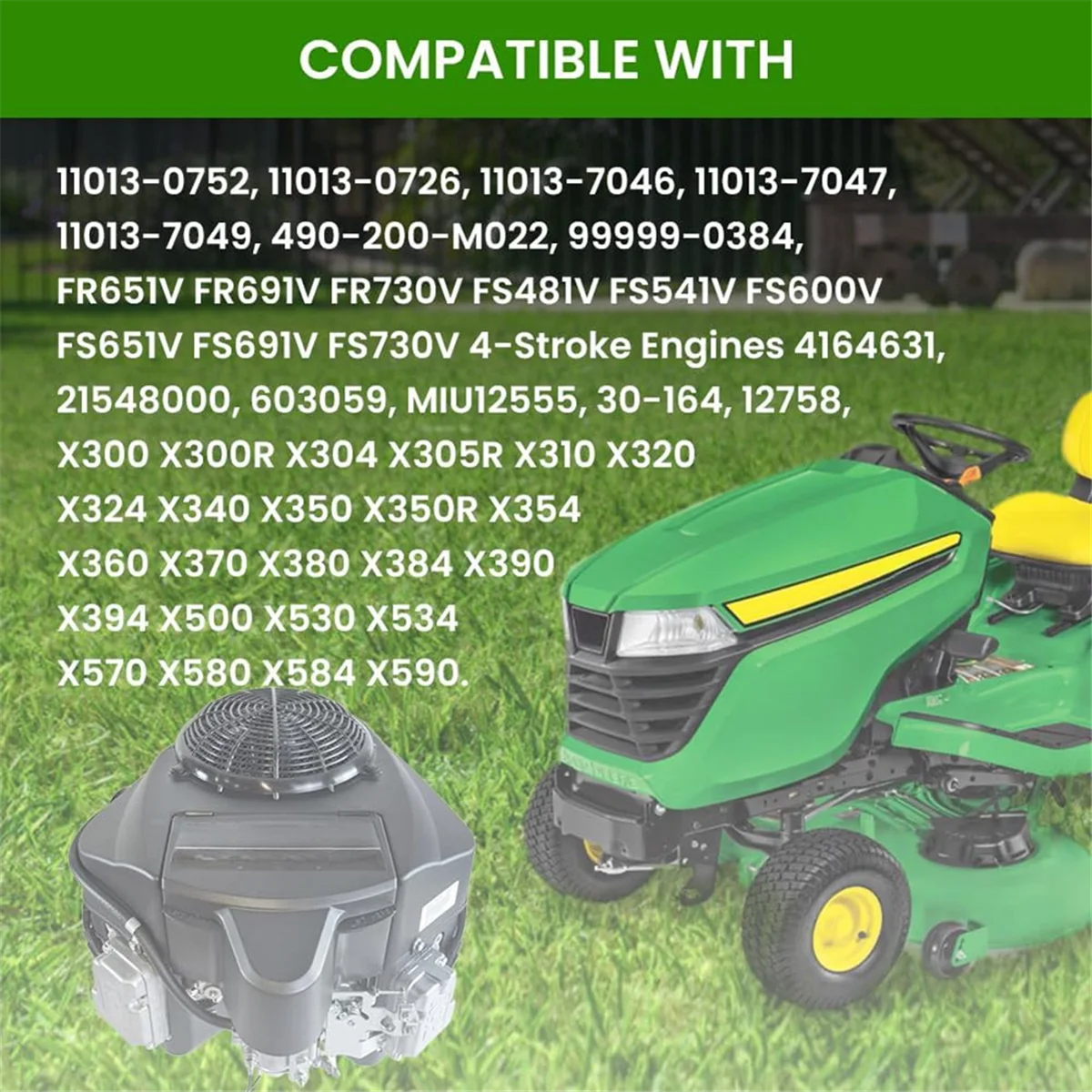 4 шт. Воздушный фильтр 11013-0752 для Kawasaki FR691V FR651V с предварительным фильтром 11013-7046, подходит для FR730V FS481V FS541V FS600V