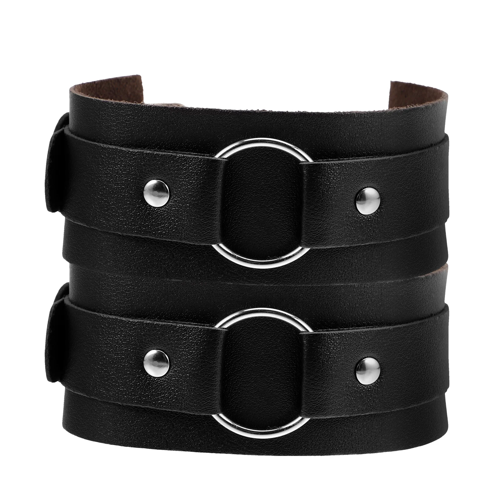 

Punk Arm Cuff for Men Adjustable Armband Sleeve Garter Biker Bracelet Fashion Wristband Shirt Holder Edge Style