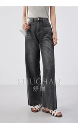 Straight  Pants Women  COTTON  POLYESTER  Linen  Acetate  Jeans Women  Streetwear Women  High Waisted Jeans