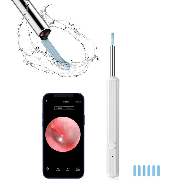 

Ушной серы для удаления ушей, беспроводной Wi-Fi, перезаряжаемый очиститель для ушей, 1080P HD камера, набор для чистки ушей со сменными насадками для семьи