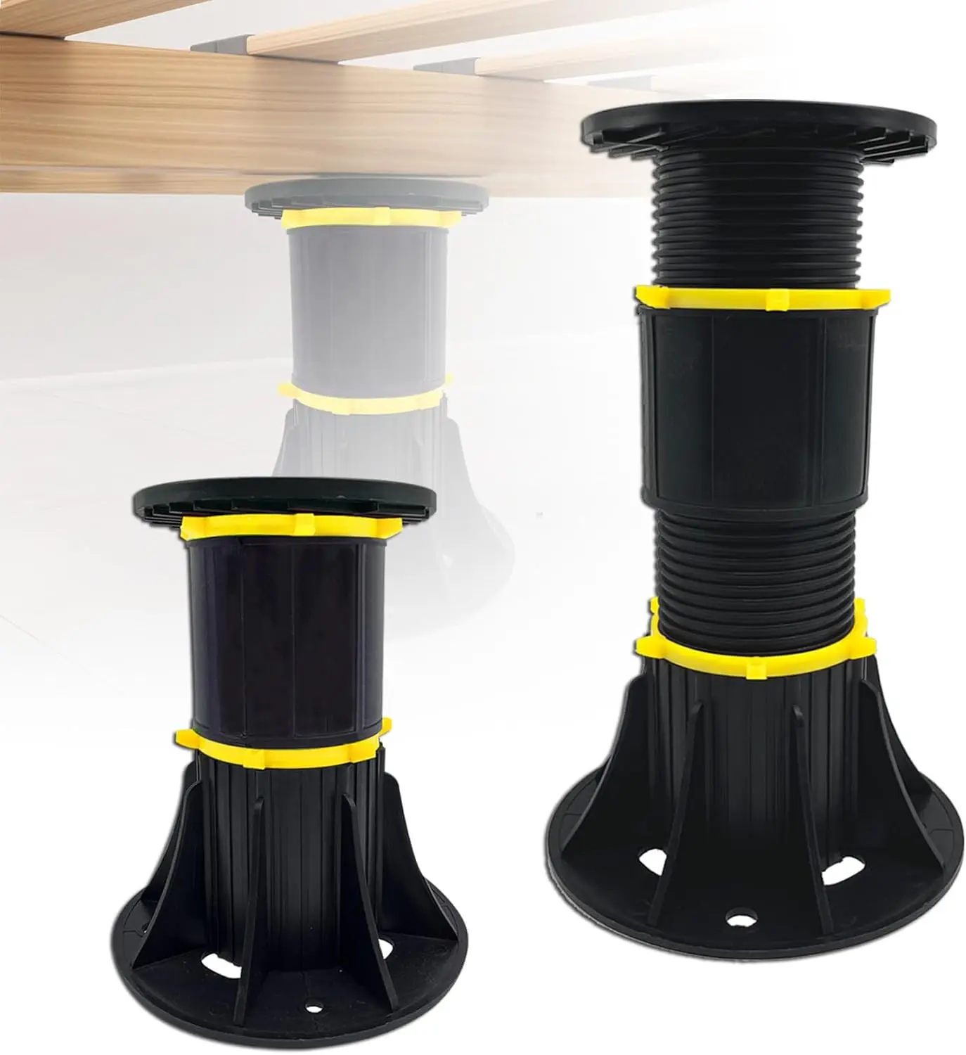 

2 Pcs Adjustable Bed Frame Support Legs,8.5-13 Hes Adjustable Bed Legs Replacement For Bed Frame, Bed Center Slat Support Leg,