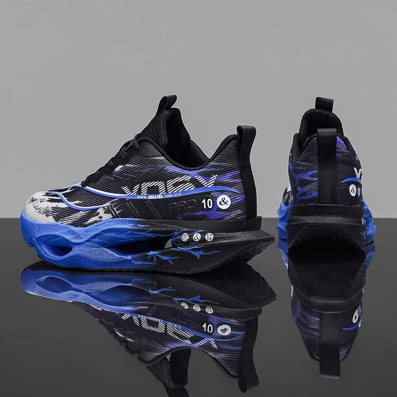 Herren-Freizeitsportschuhe mit Carbonplatte zur Laufunterstützung, atmungsaktivem Mesh, bequemen, niedrigen Schnürschuhen für Trailrunning, Zero-Drop-Sohle, langsamem Rückprall, rutschfest, geeignet für Fitnessstudio, Jogging und Camping. – Detail 1