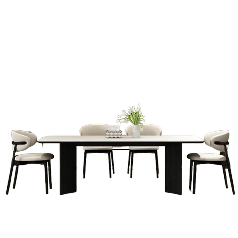 Design Wooden Dining Tables White Luxury High Modern Salon Dining Tables Kitchen Restaurant Mesas De Comedor Home Furniture