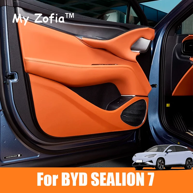 

For BYD Sealion 7 Sea Lion 07 EV 2024 2025 Car Door Car Seat Back Anti-kick Protector PU Leather Anti Kick Mat Pad Accessories