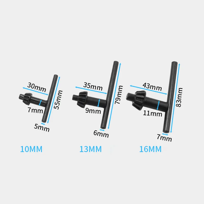 Accessories Chuck key Black Drilling Hand Kits Replace Replacement Tool 10MM/13MM/16MM For Electric Drill Clamp