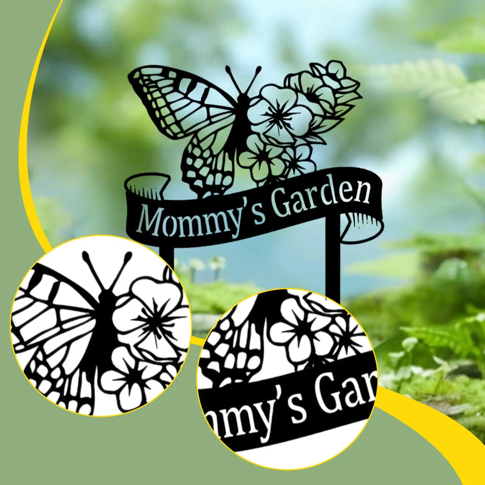 صورة ظلية على شكل فراشة مجوفة للحديقة، علامة خارجية لحديقة الشرفة