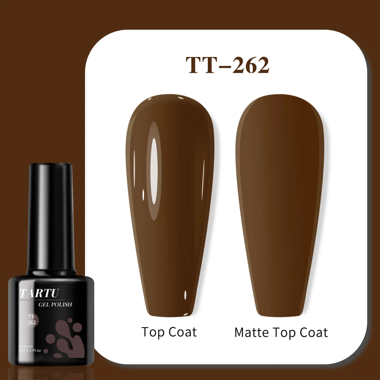TARTU – vernis à ongles gel marron-noir, semi-permanent, adapté au manucure à domicile, cadeaux DIY pour filles, 8ml