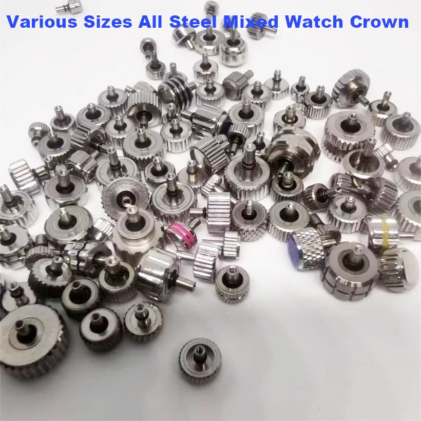 Watch Accessories Are In Bags All Steel Watch Handle Various Sizes Long Short Mixed Watch Crown Clock Maintenance Parts