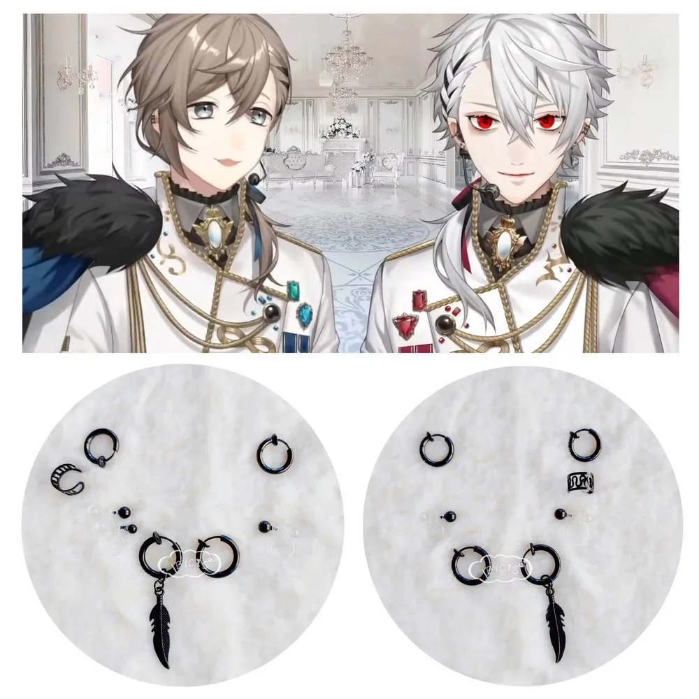 

NIJISANJI Vtuber Kuzuha Cos Clip Ear a Pins Cosplay Chronoir Kanae Earrings Halloween Costume Anime Prop Jewelry Accessories