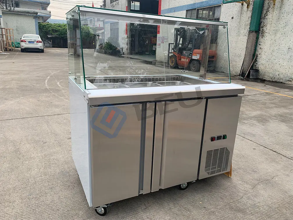 Custom Customize Workbench Refrigerator Counter Top Salad Professional Salad Prep Table Refrigerated Counter Salad bar Equipment