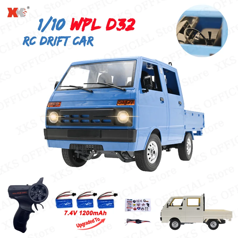 WPL D22 D32 1/10 RC Car 2.4G Remote Control LED Light RWD On-road RC Trucks Drift Climbing Electric Toy Car Gift for Children