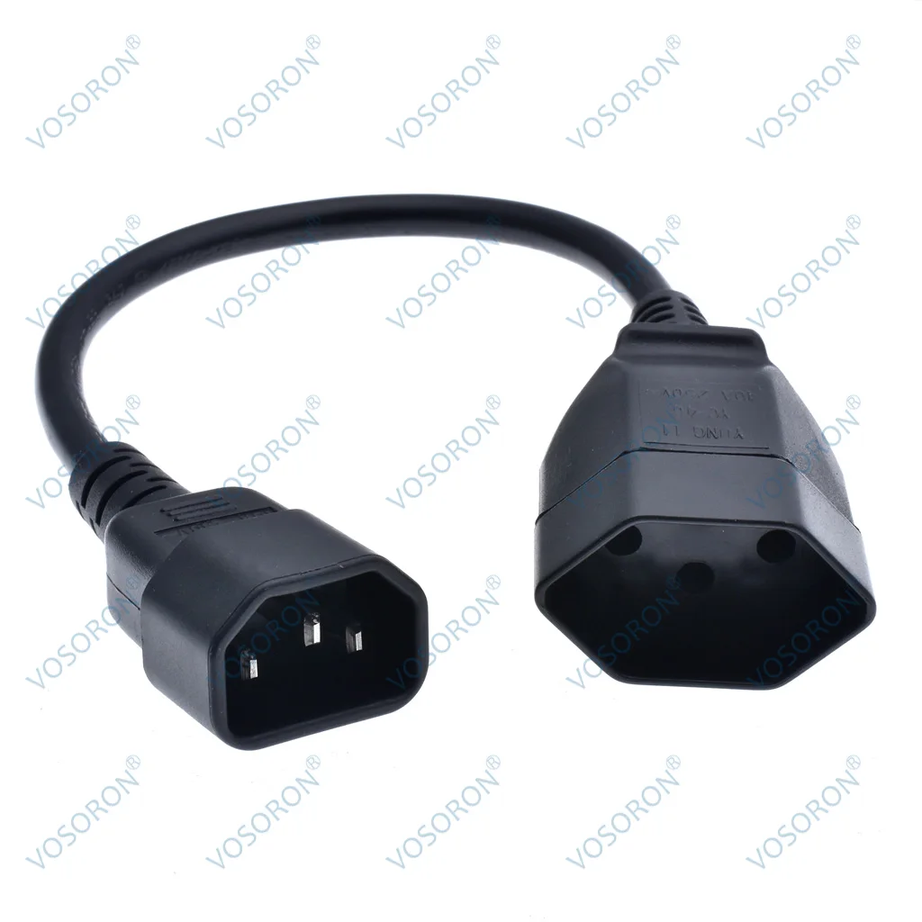 IEC 320 C14 Male Plug to Swiss SEV1011 3Pin Female Power Cable For UPS PDU,Switzerland Power Adapter Cord,30CM