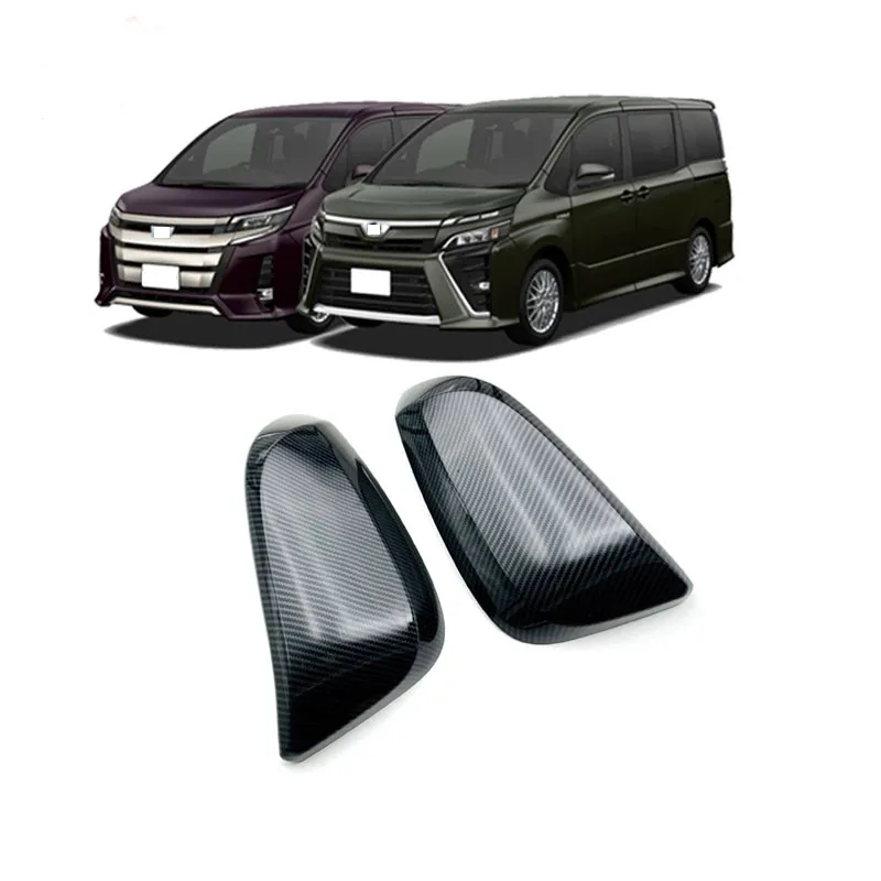 2PCS Rearview Side Mirror Cover Cap Car Accessories Styling ABS Carbon For Toyota Noah 80 Series Voxy