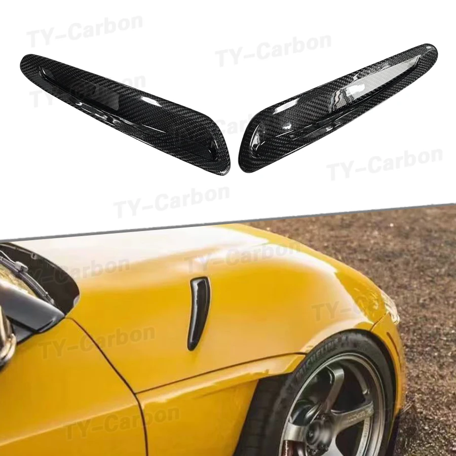 Dry Carbon Fiber Hood Scoop Trims Air Vent Cover for Toyota Supra GR A90 A91 2019+ Front Hood Vents Trim Cover Car Bodykits