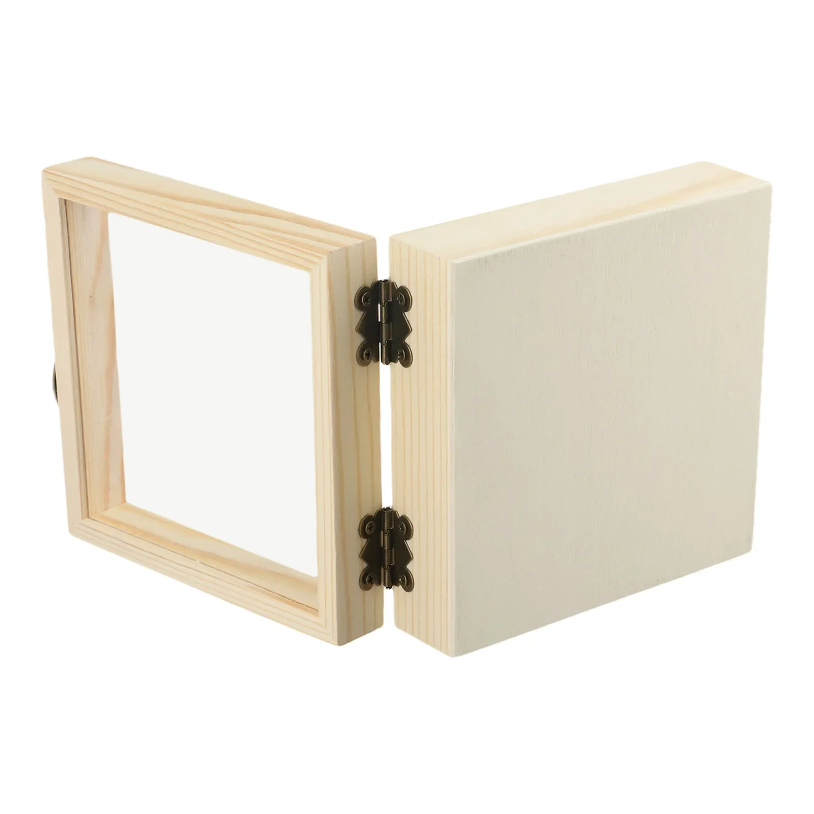 صندوق تخزين خشبي، صناديق خشبية عادية مع غطاء شفاف، صندوق هدايا مربع متعدد الوظائف، منظم تخزين المجوهرات الخشبية