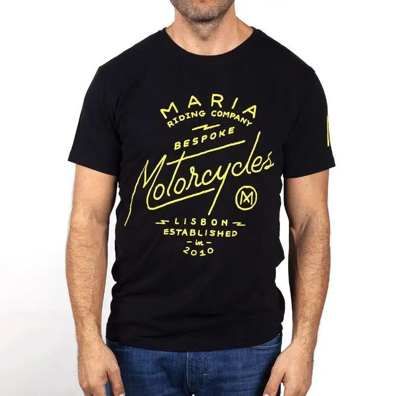 

Летняя роскошная брендовая хлопковая мужская и женская футболка Maria Riding Company с коротким рукавом для мотоцикла
