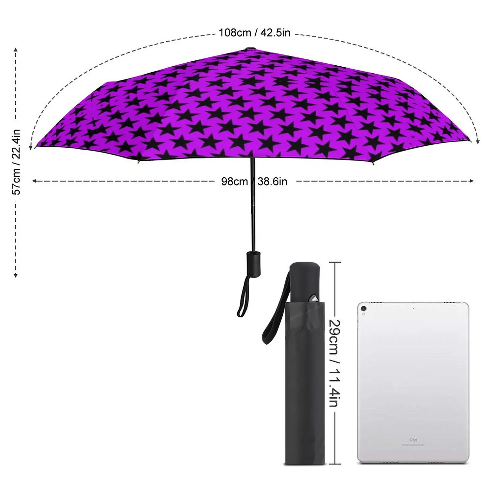 Rock Stars Print Umbrella Retro Punk Mini Portable Umbrella Painting Golf Windproof Automatic Umbrella