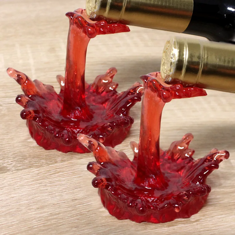 Unique Waterfall Wine Stand- Modern Resin Rack for Bar & Home