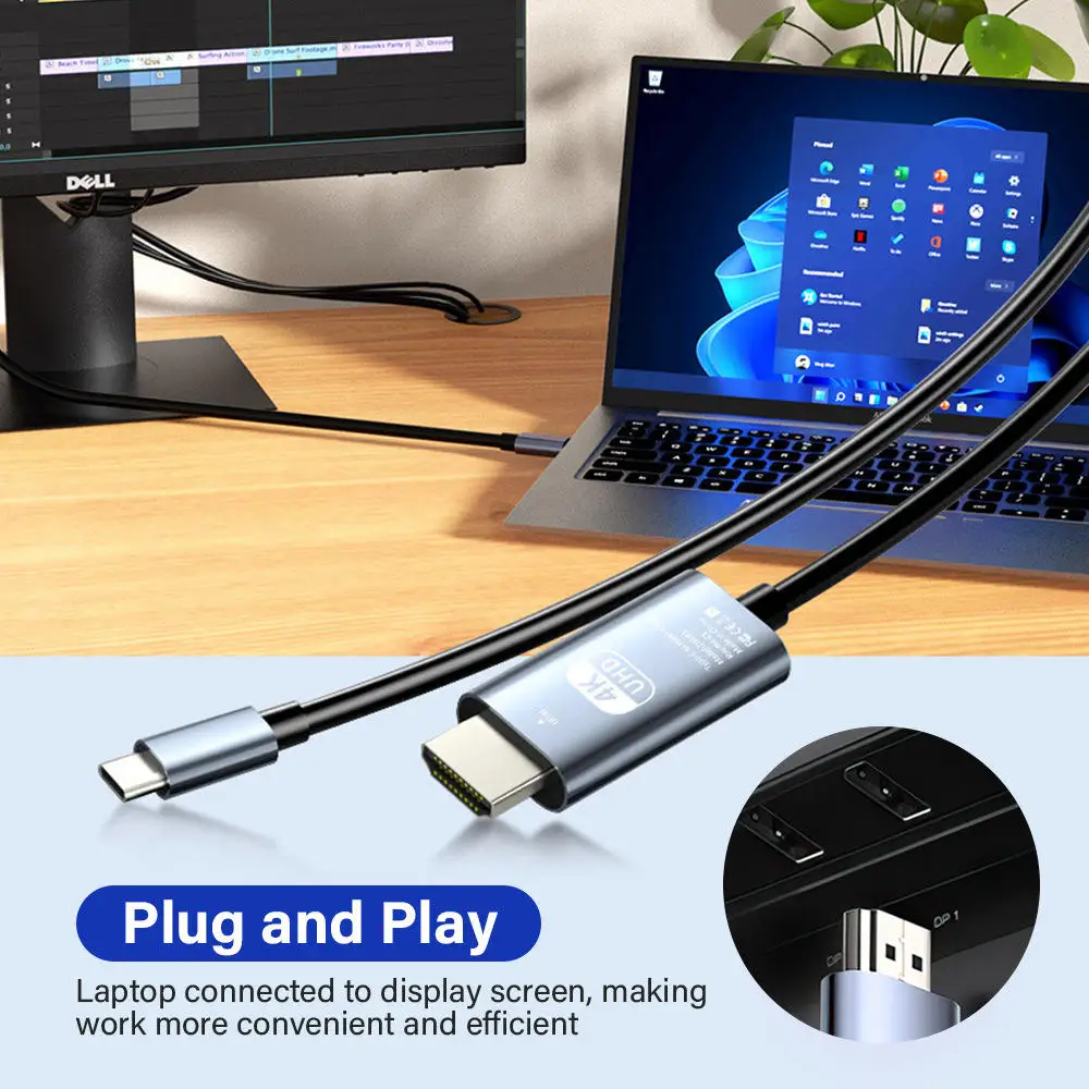 Picture 6: USB-C to HDTV Adapter Cable, 4K High‑Definition, for Screen Mirroring and Projection from Laptops, Phones, and Tablets