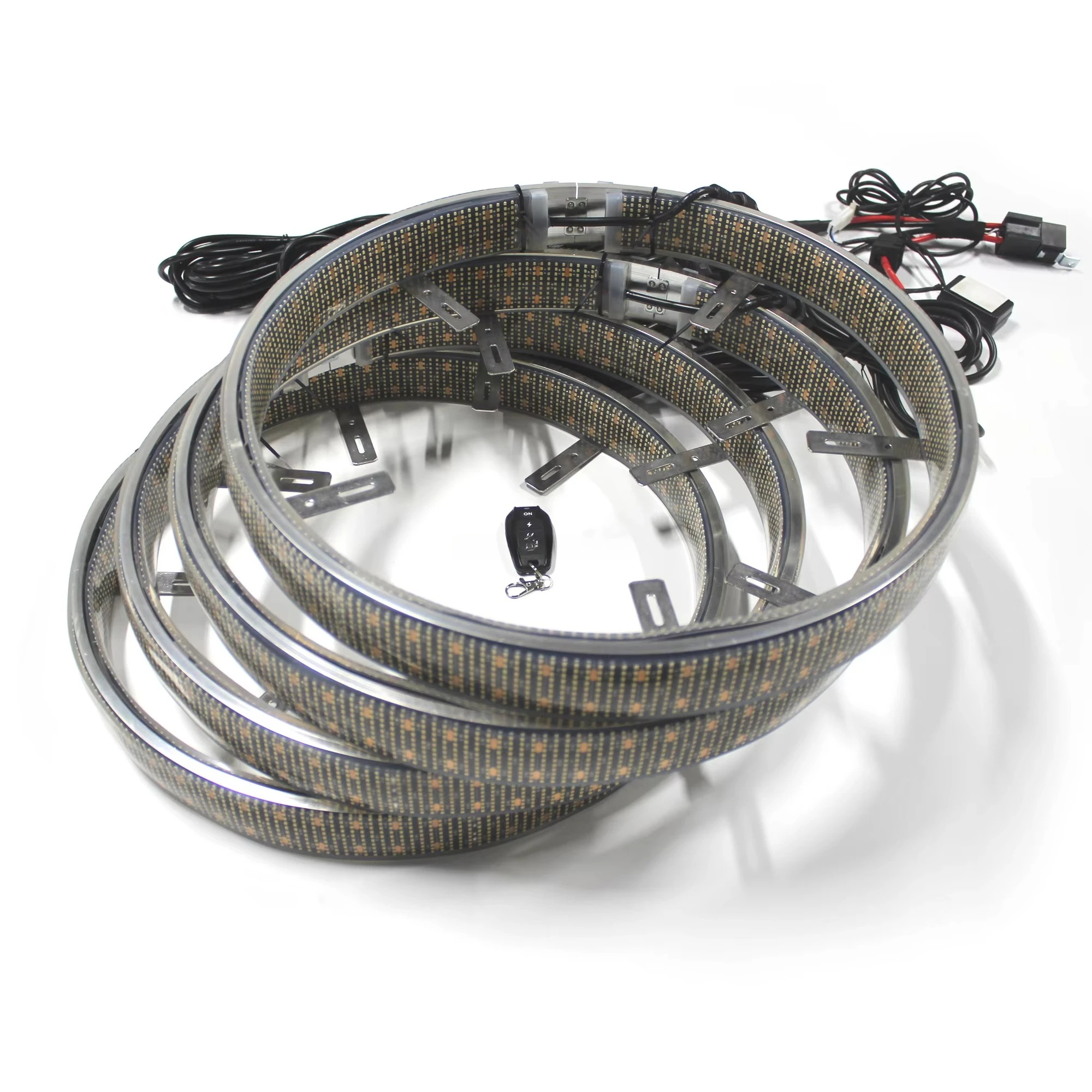 17 Inch 20 Row Pure White Rim Light Strobe Light Super Bright Truck Wheel Light