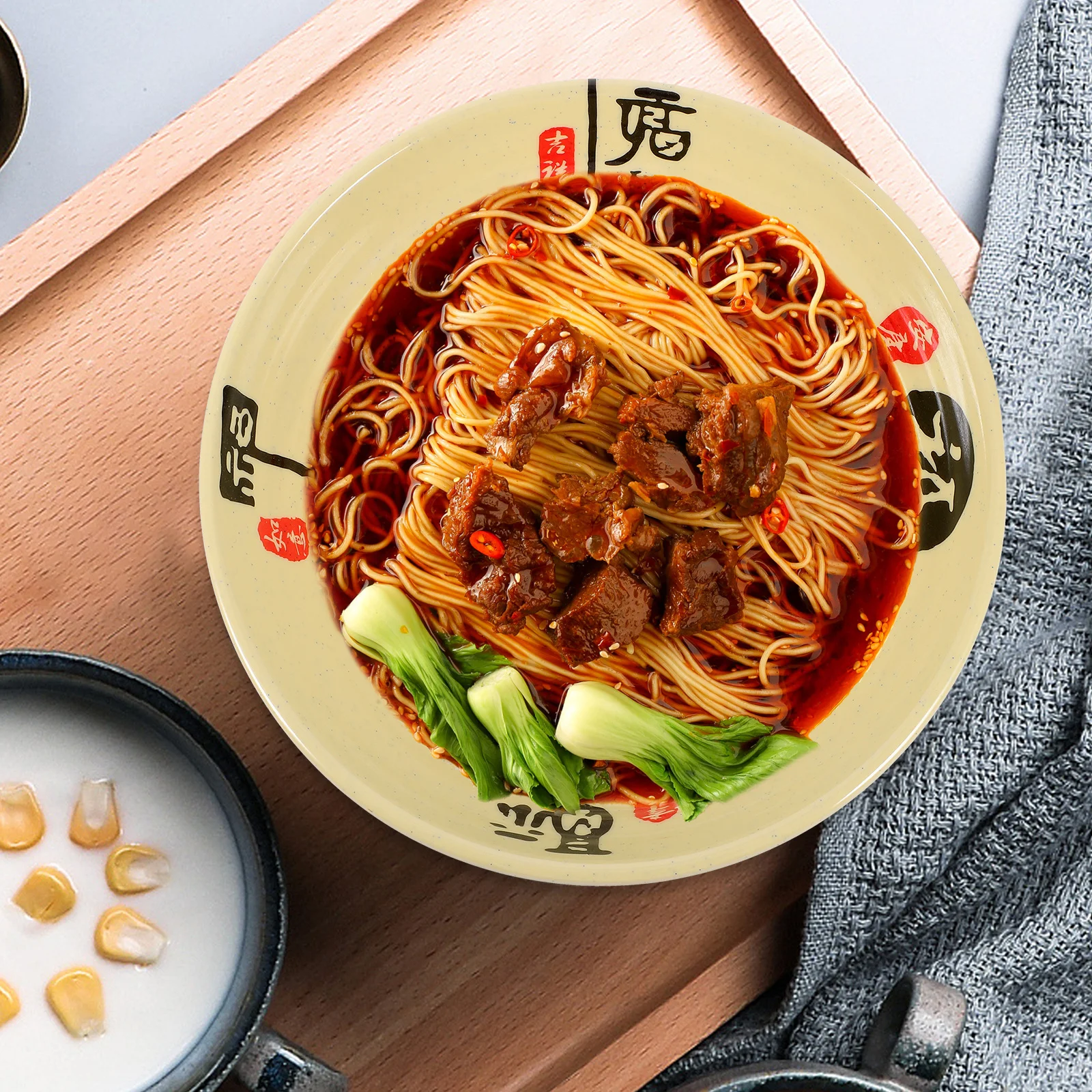 

Ramen Bowl Deep Pho Household Tableware Large Capacity Food Container Melamine Donabe Pot Serving Bowl Noodle Soup Kitchen Bar