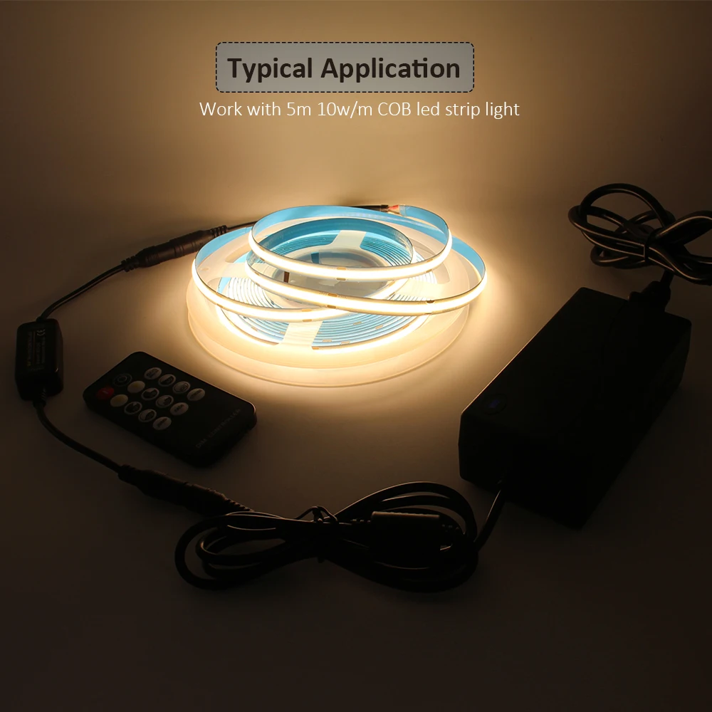 ตัวควบคุมไฟ LED สำหรับแถบไฟ LED หรี่แสง14Key 2.4G RF รีโมทคอนโทรลไร้สาย DC 5V 12V 24V 6A sakelar peredup หัวเดียว