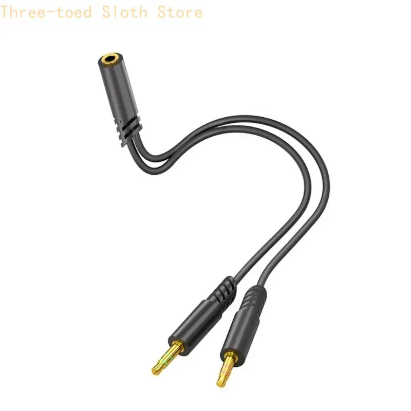 Kompakter Reise-Headset-Adapter, PVC-Kopfhörer-Splitter, doppelter Mikrofon-Splitter, Portabilität, 3,5 mm Buchse auf 2 3,5 mm – Detail 2