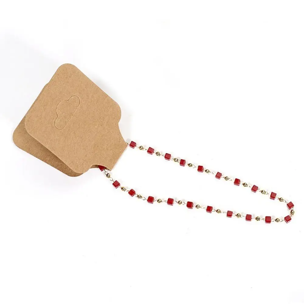 Jóias Embalagem Cartão Display Titular Papelão, Hanging Blank Tag, Colar Pulseiras DIY Headband Cabelo Corda Presente Embrulho, 50Pcs