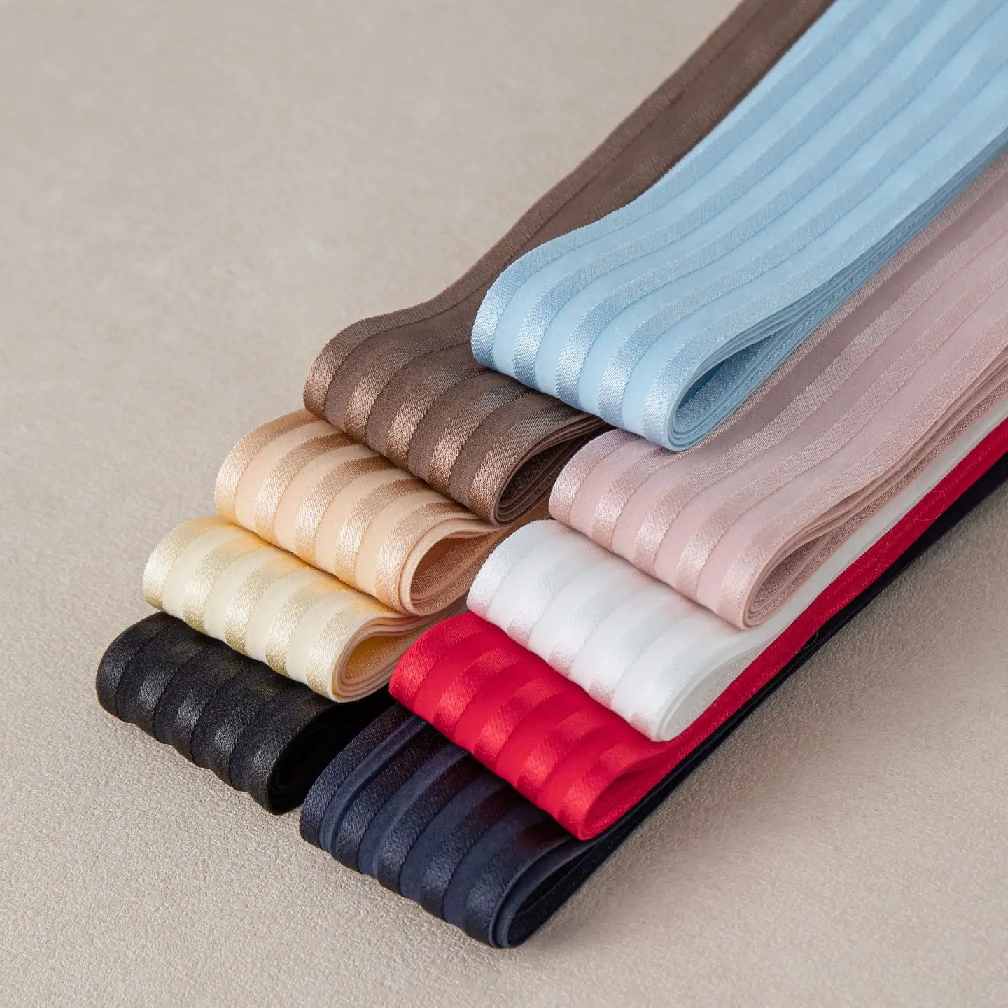 5Cm glossy five rows of light silk elastic band widened elastic rubber band fattened pants side waist DIY accessories webbing
