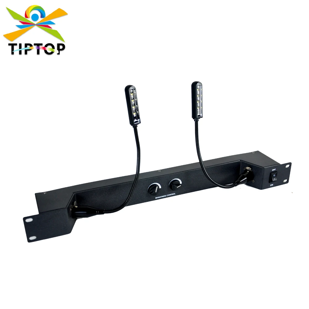 

TIPTOP 1U Stage Lighting Cabinet 360 Degree Led Lighting Dimmer Rotate Button 2 5V Powered LED Gooseneck Light