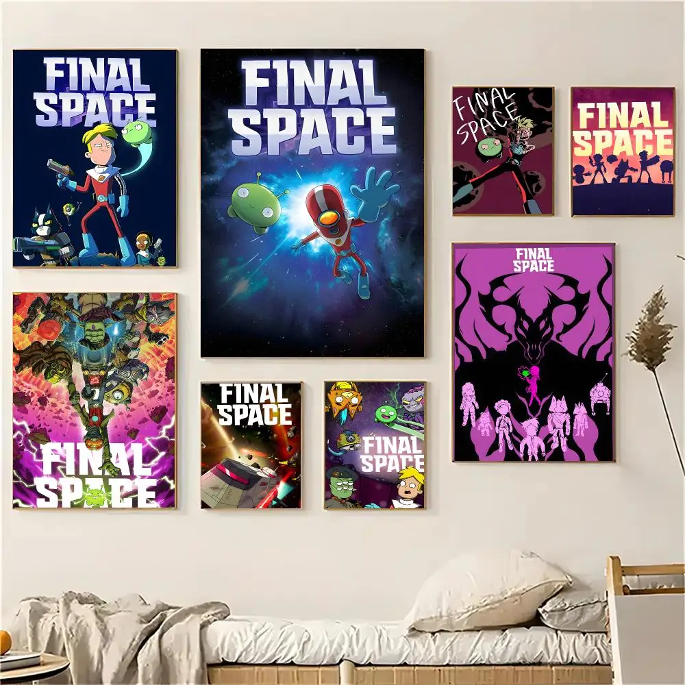 Final Space Animation Space Opera Poster Self-adhesive Living Room Bedroom Party Bar Decor Moisture-proof Fade-resistant HD