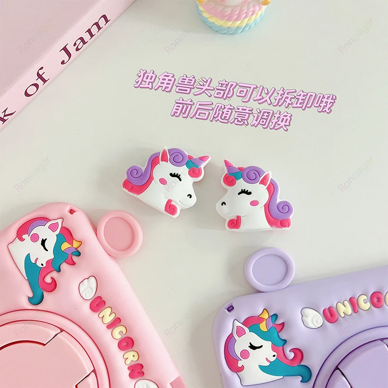 3D Cute Unicorn Case for iPad 9th/8th/7th Generation Case 10.2 inch iPad Air11 2024 iPad pro11 M4 Cartoon Kids Teens Boys Girls