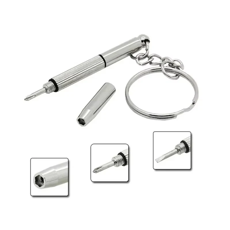 3/5/10pcs Eyeglass Screwdriver Watch Repair Kit with Keychain Portable Hand Tools Precision Screwdriver Tools