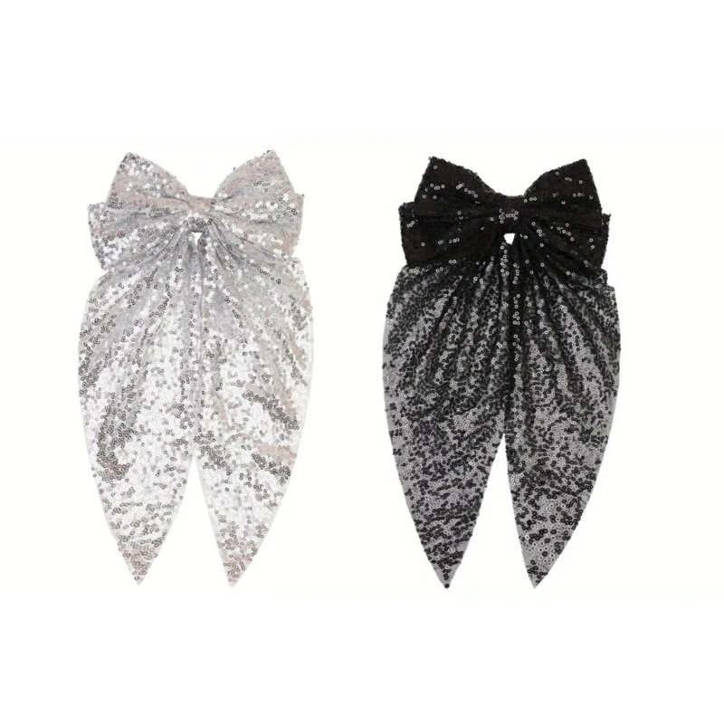 

Shimmering Sequins Head Jewelry Eye-catching Hair Clip Bowknot for Lady Dropshipping