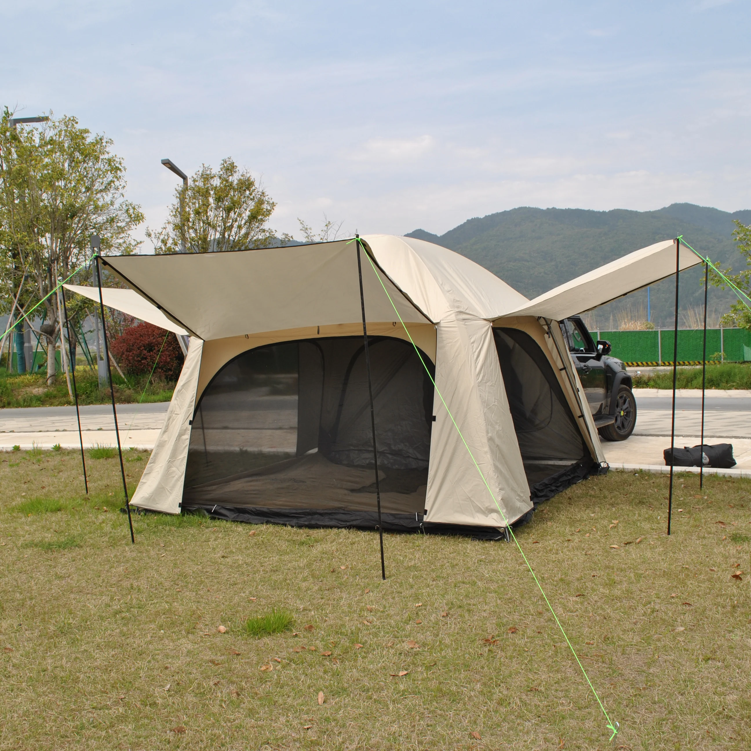 

Tiple Layers SUV Tent,Car Tent - Tailgate Tent SUV Tents for Camping,4 Person Sleeping Tent, Car Tents with Connected Canopy
