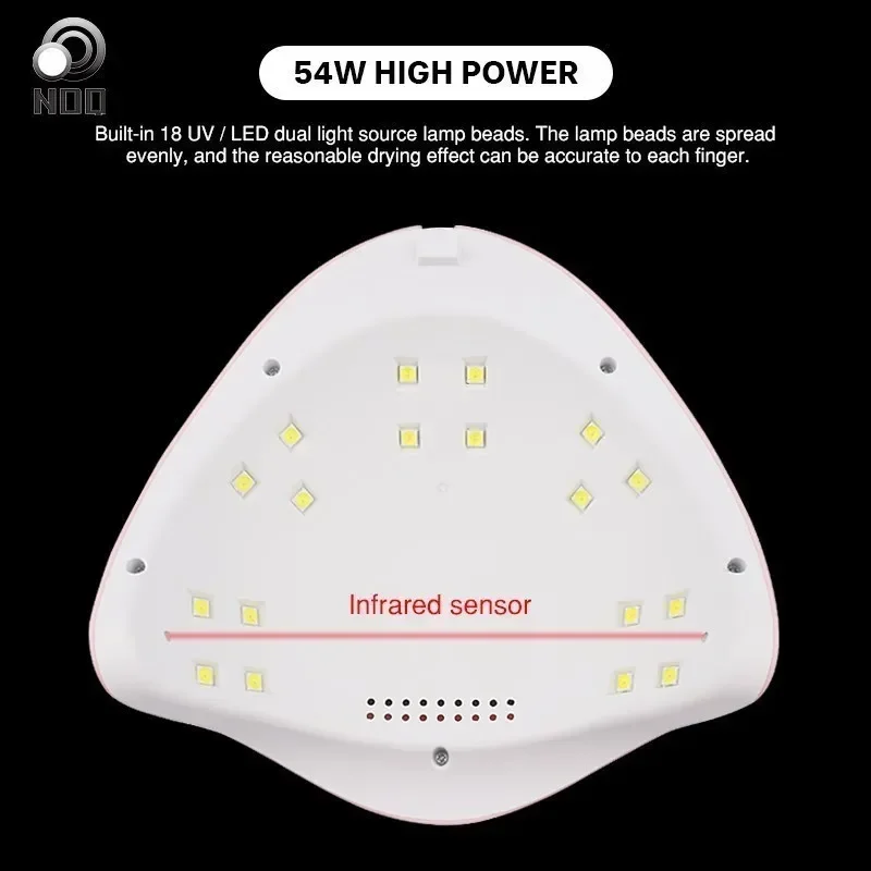 NOQ 36W Lampada a LED per essiccatore per unghie Lampada per macchina UV Manicure Asciugatura Gel Smalto Strumenti per nail art 3 Tempi con display LCD