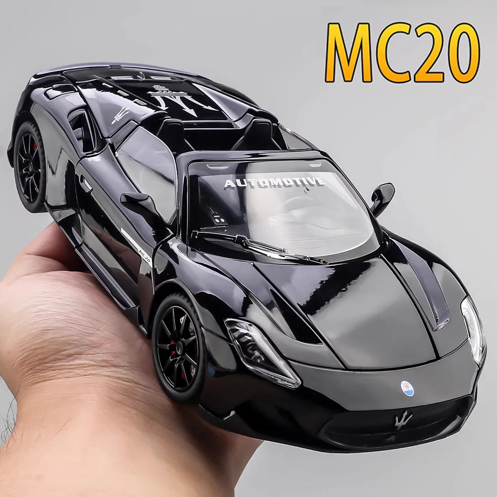 1:24 MC20 modèles miniatures jouets voitures avec son léger alliage moulé sous pression tirer véhicule pneus en caoutchouc Supercar garçons ornements cadeaux