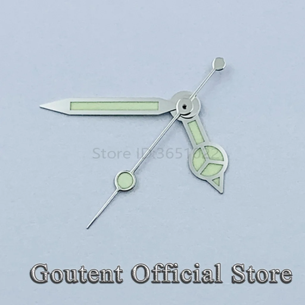 Goutent Silver Super Green Luminous Watch Hands fit NH35 NH36 ETA 2836 2824 DG2813 3804 Miyota 8215 8205 821A Movement