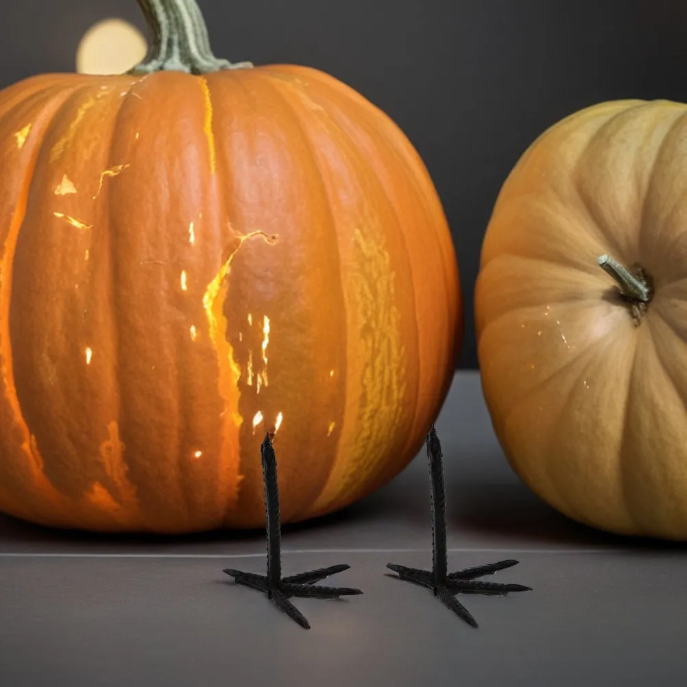 

50 шт. черных пластиковых когтей ворона, реалистичные имитационные детали для декора на Хэллоуин, аксессуары для рукоделия, имитация ног ворона