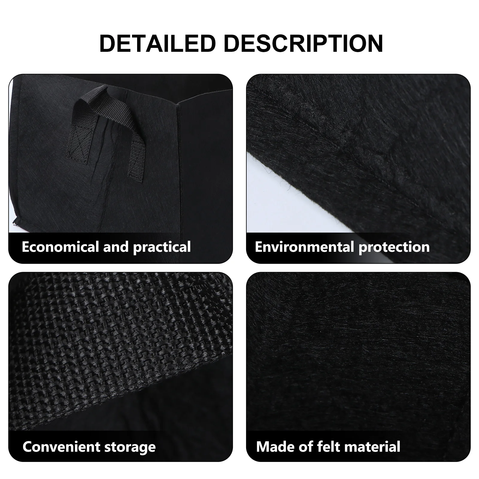 

2pcs Square Grow Bags Lightweight Reusable Garden Planting Bags For Vegetables Strawberries Breathable Fabric Containers With