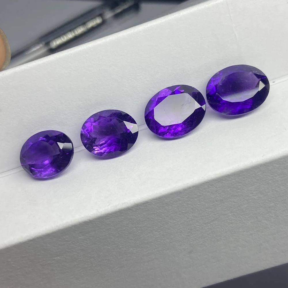 Natural Purple Amethyst Gemstones Oval Cut Middle Size Stone for Jewelry Making