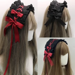 1Pcs Women Cute Lace Gothic Lolita Headband Headdress Anime Maid Cosplay KC Hair Accessories Headwear Headpiece Hair Clips
