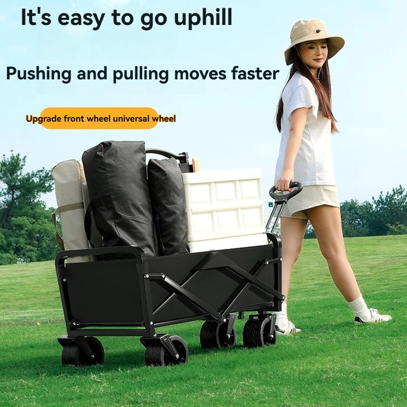 مركبة تخييم مريحة في الهواء الطلق مع عجلات سهلة وسهولة للطرق الوعرة، وكشك مركبة للتخييم، وعربة التسوق، وعربة قابلة للطي #4